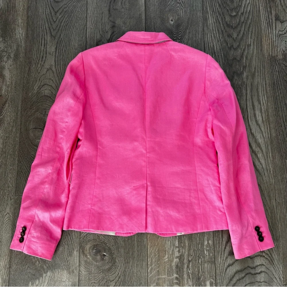 J. Crew Bright Pink Ruched-Sleeve Blazer